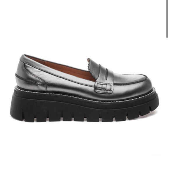 J/SLIDES Shoes - NWT J/SLIDES TYLER Pewter Leather Penny Loafer